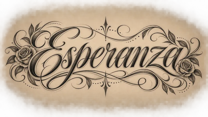 Chicano Lettering Generator sample showing Esperanza