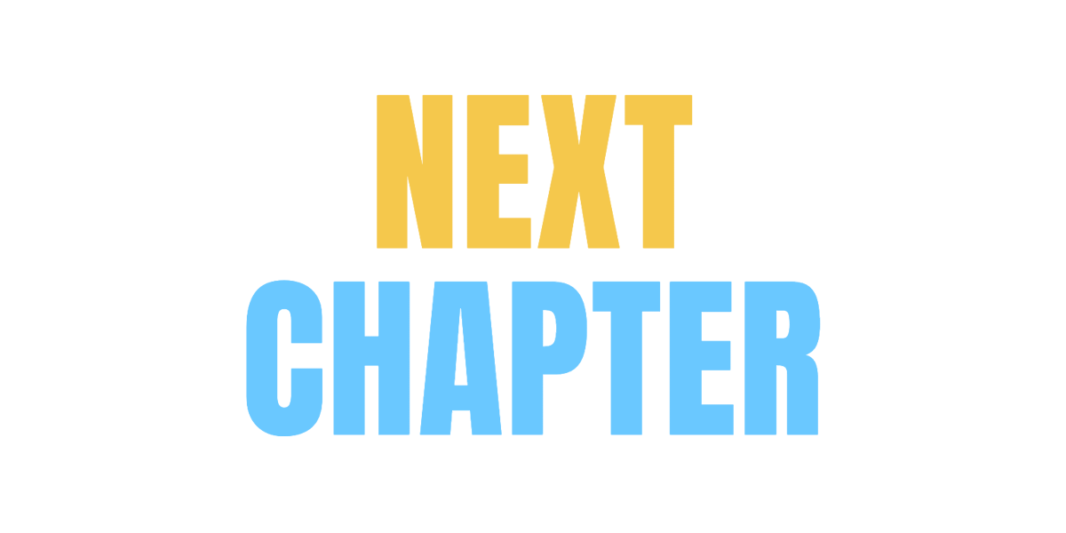 NEXT above CHAPTER in Anton, with a sharp horizontal split from gold above to light blue below