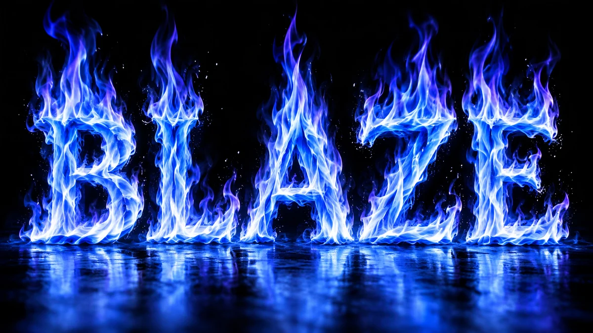 Fire Text Generator sample showing BLAZE