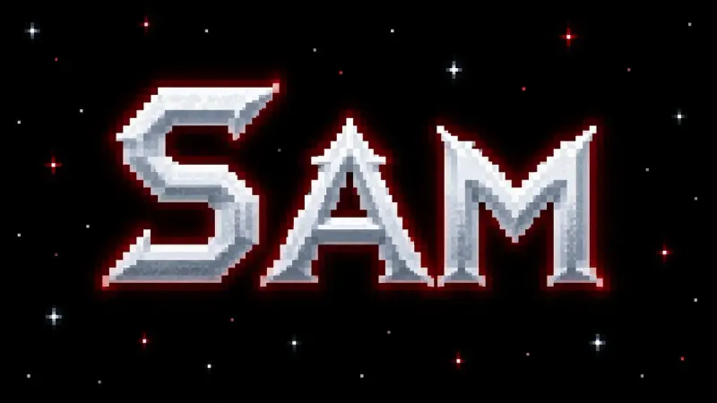 Deltarune Font Generator sample showing Sam