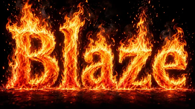 Fire Text Generator sample showing Blaze