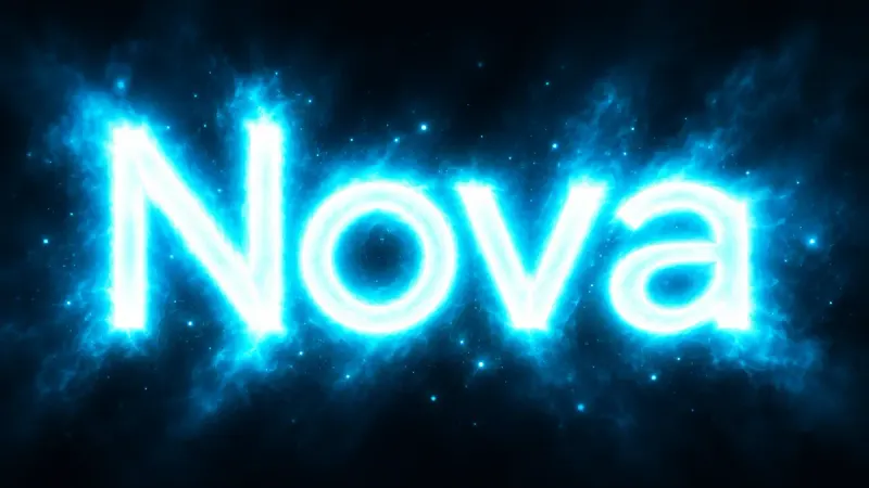 Glowing Text Generator sample showing Nova