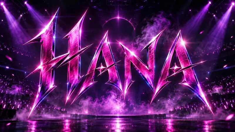 KPop Demon Hunters Font Generator sample showing Hana