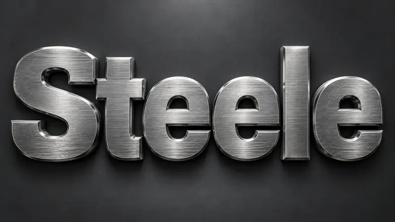 Metallic Text Generator sample showing Steele
