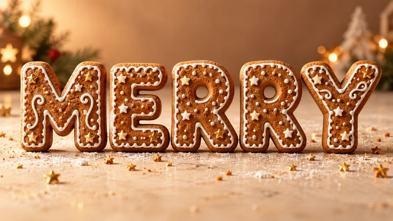 Christmas Font Generator sample showing MERRY