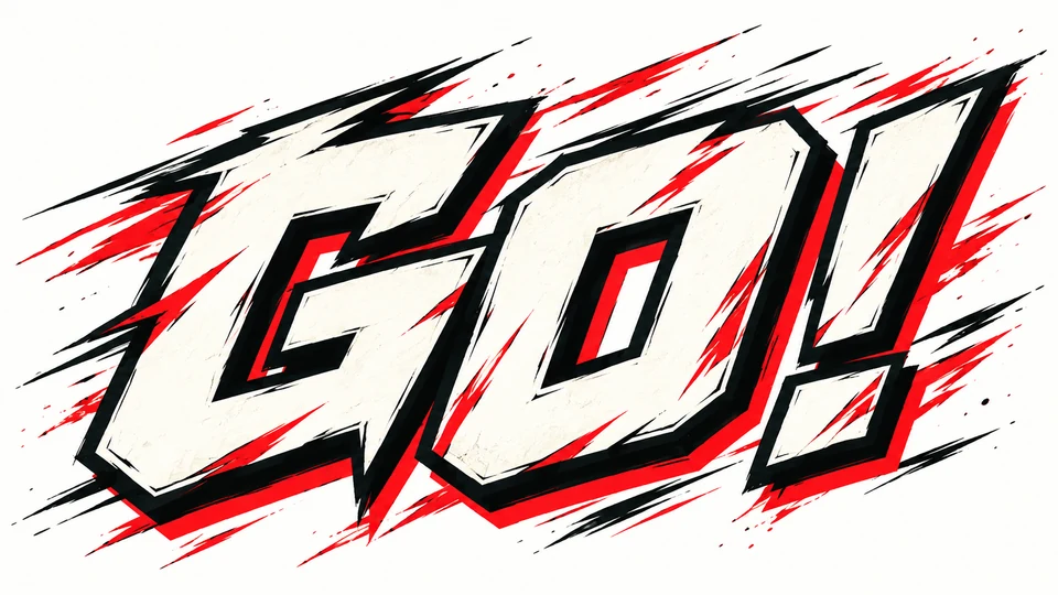 Comic Text Generator sample showing GO!