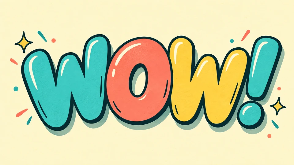 Original soft cartoon lettering with rounded pastel shapes and a sticker-like outline
