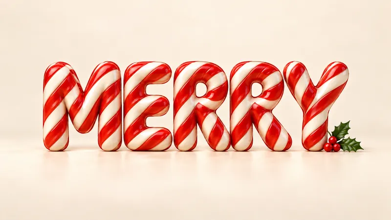 Christmas Font Generator sample showing MERRY