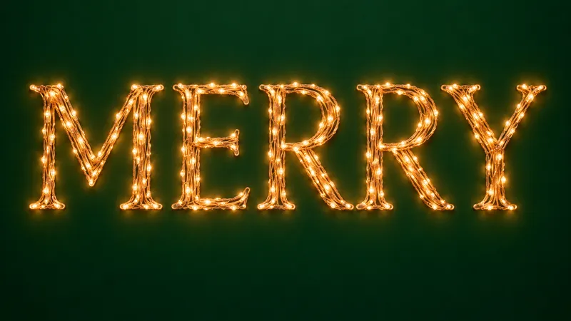 Christmas Font Generator sample showing MERRY