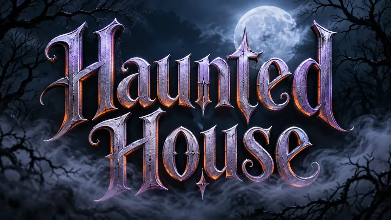 Halloween Font Generator sample showing Haunted House