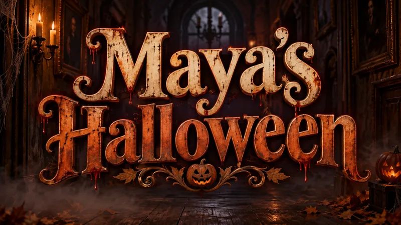 Halloween Font Generator sample showing Maya's Halloween