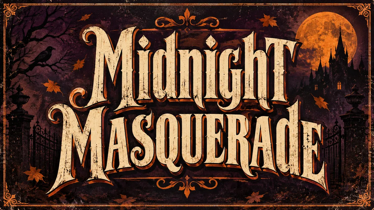 Retro Horror: Halloween Font Generator sample showing Midnight Masquerade